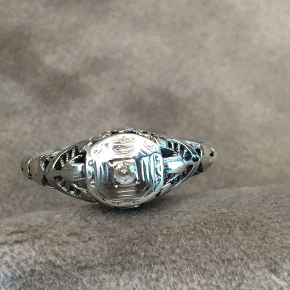 14k white gold filigree ring - Picture 5 of 15